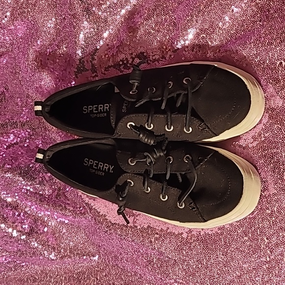 Sperry 9 Women's Crest Vibe Sneaker canvas lace shoe - Picture 3 of 4